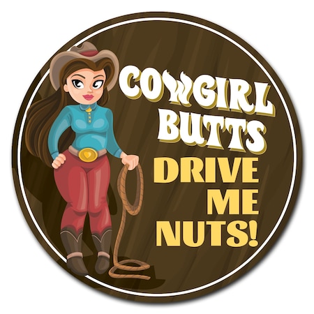 Cowgirl Butts Circle Vinyl Laminated Decal